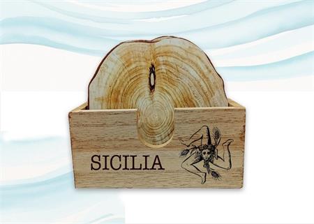 SOTTOBICCHIERI LEGNO S/6 PERSONALIZZABILE