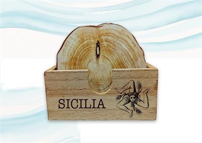 SOTTOBICCHIERI LEGNO S/6 PERSONALIZZABILE