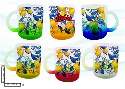 MUG VETRO SAT.COLORATO SUBL.S/6 ISCHIA ROSONI