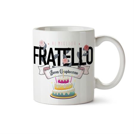 MUG CIL SUBLIMAZIONE BIANCO BUON COMPLEANNO FRATELLO